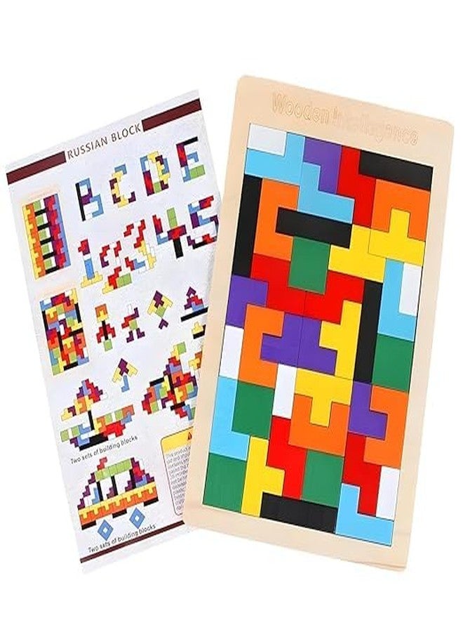NEKSTY Wooden Tangram and Shapes Pegged Knob Toy Combo | 2 Puzzle Boards for Toddlers 2+ | Boosts Fine Motor Skills Shape Recognition Logic and Creativity | Safe Durable Learning Toy - Image 3